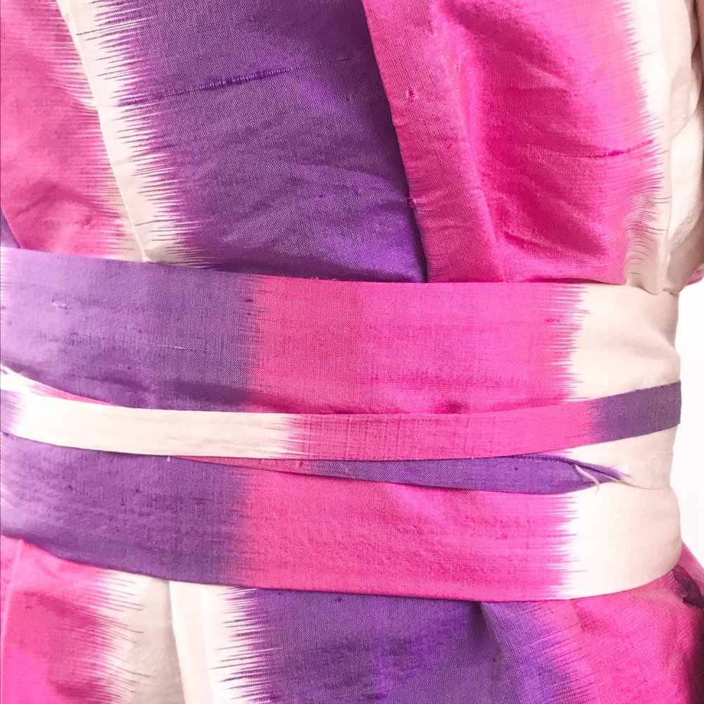 Adam AS-IS 6 Silk Tie Dye Stripe Strapless Dress Glam Valentines Day - Picture 2 of 13